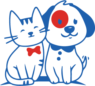 Line Drawing of Cat and Dog