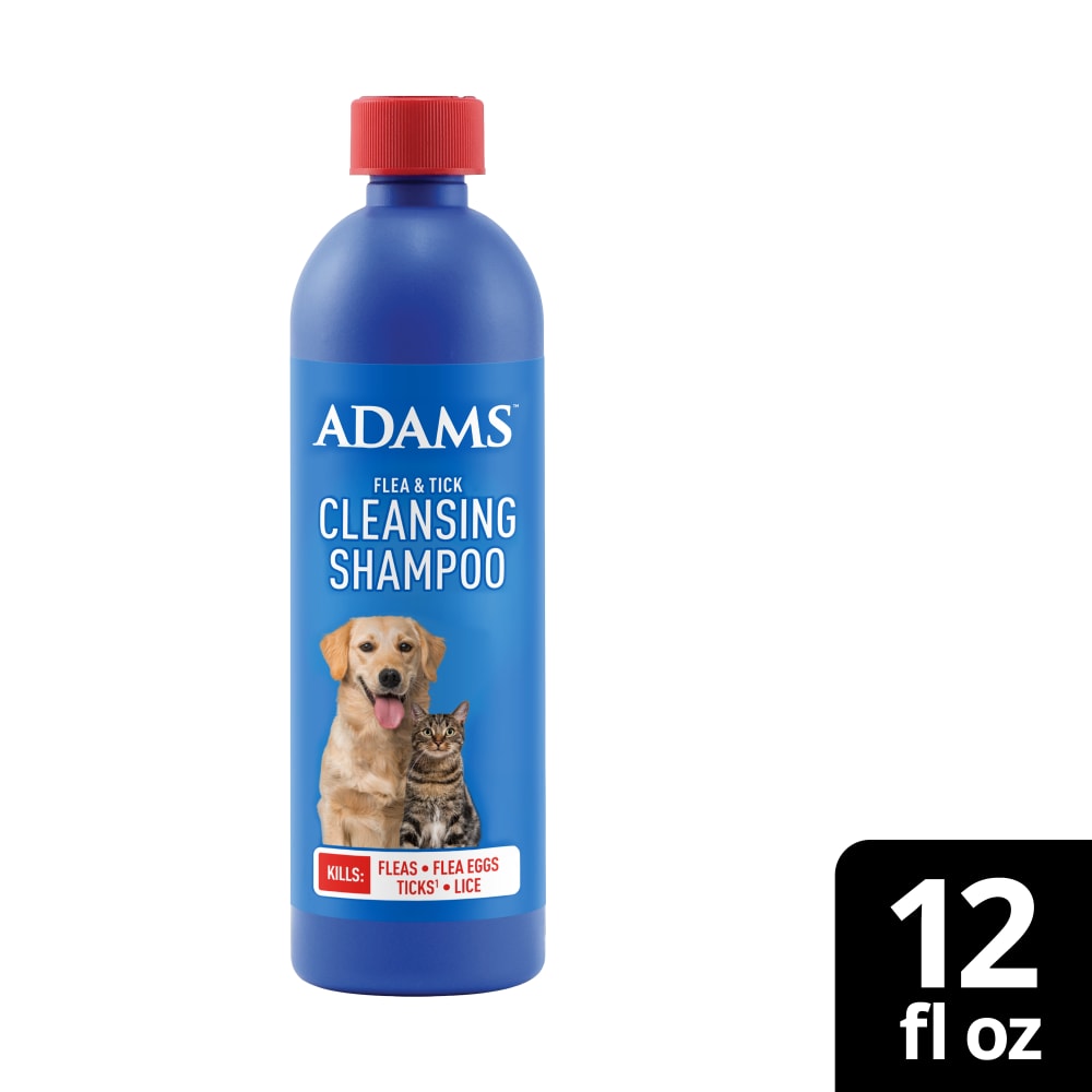 Retail package for adams plus flea and tick cleansing shampoo 12 fluid ounces