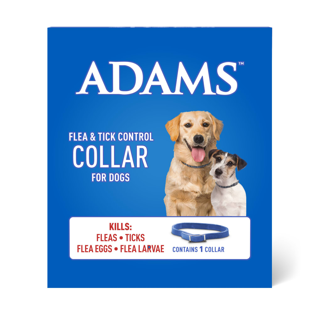 Cleaned up packaging for adams flea and tick control collar for dogs