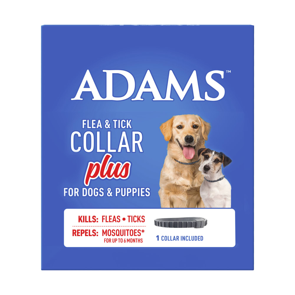 Cleaned up packaging for adams flea and tick collar plus for dogs and puppies
