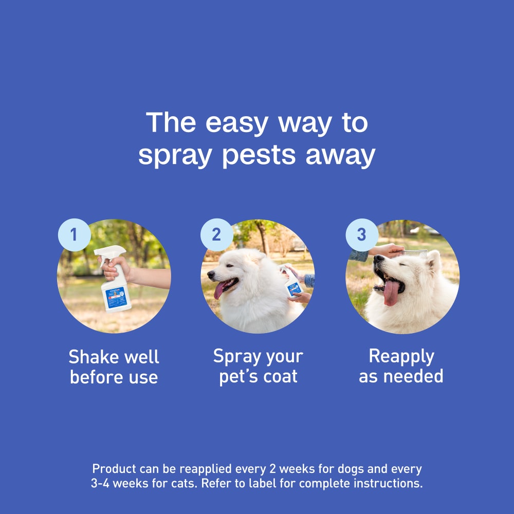 Directions for use for adams plus flea and tick spray